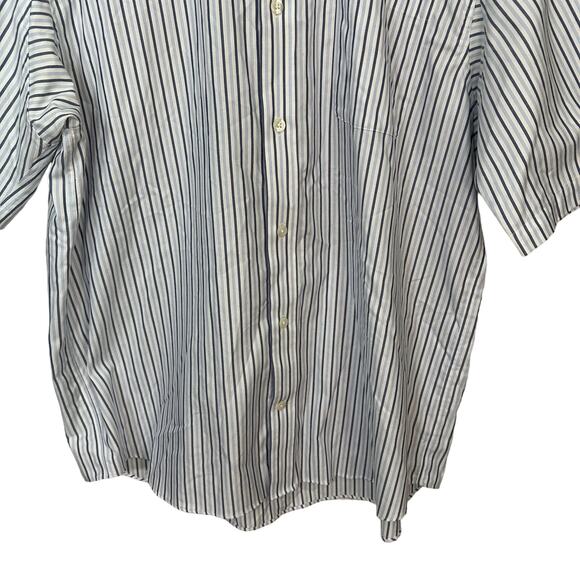 Duluth Trading Men's Button Down Shirt Blue White Stripe 100% Cotton Size XL - Picture 2 of 5